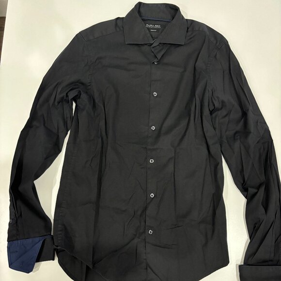 Zara Men's Black Slim Fit Dress Shirt | Size Small - Picture 1 of 2